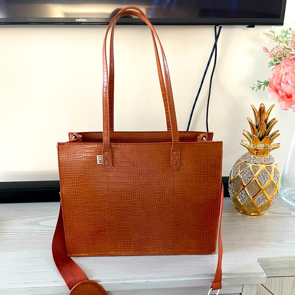 BEIS Mini Work Tote Croc